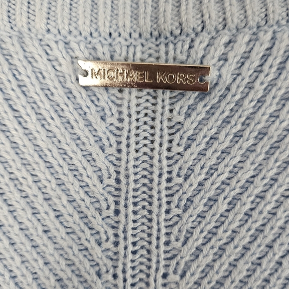 Michael Kors blue cotton cable knit sweater dress Womens Large - Picture 6 of 8